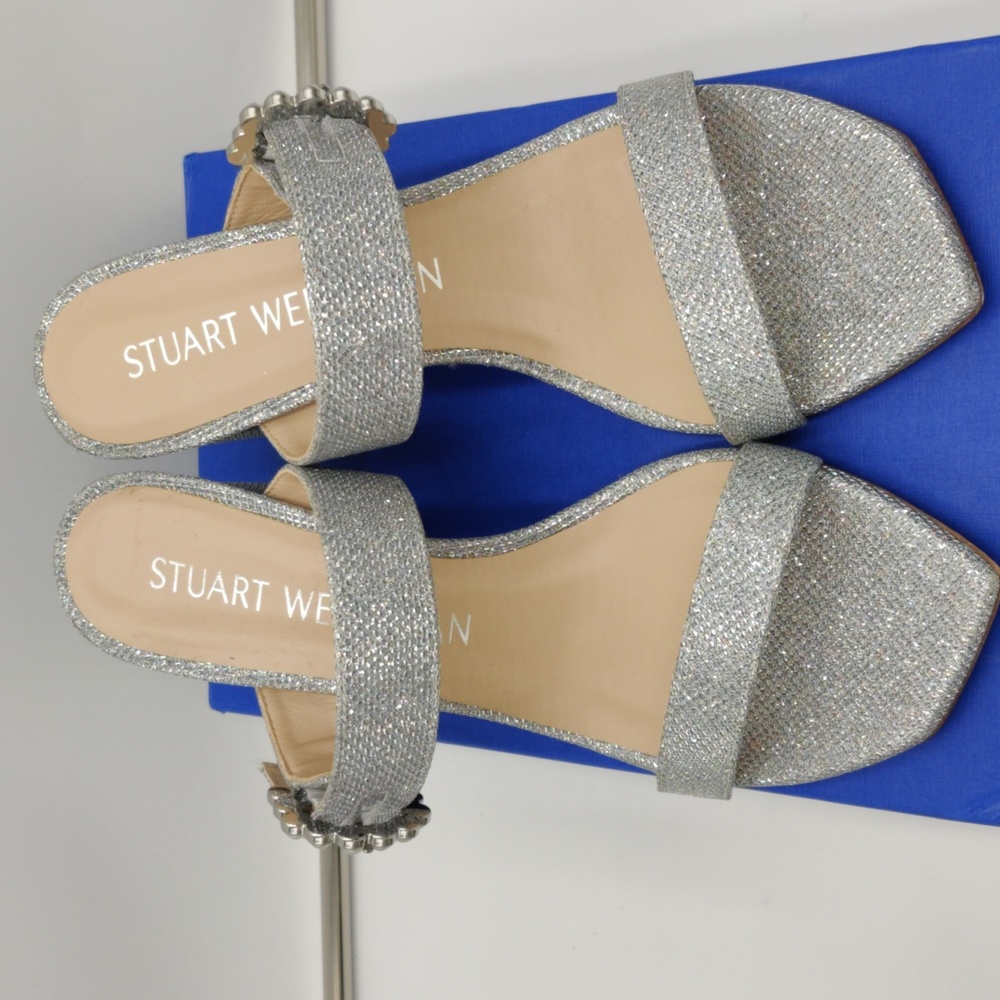 Women's Stuart Weitzman Piper 75 Silver 10M